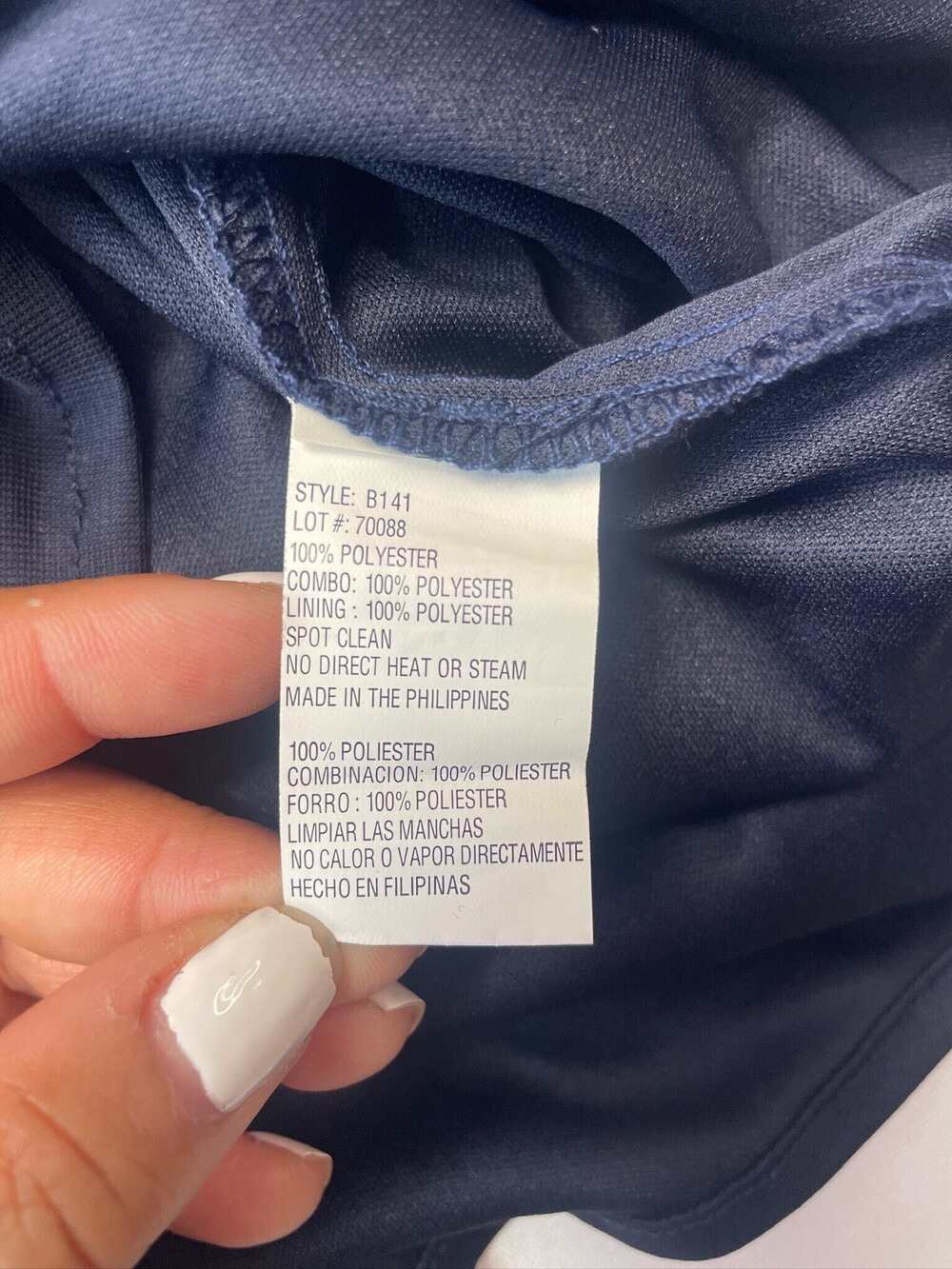 B&A by Betsy & Adam Navy Sequin Lace Ruched Cocktail Dress Size 2 - Picture 4 of 9